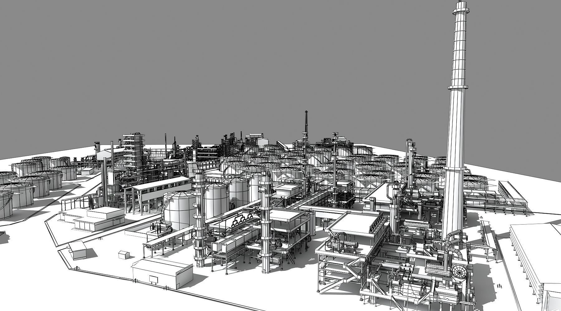 Refinery oil Low-poly 3D model_29