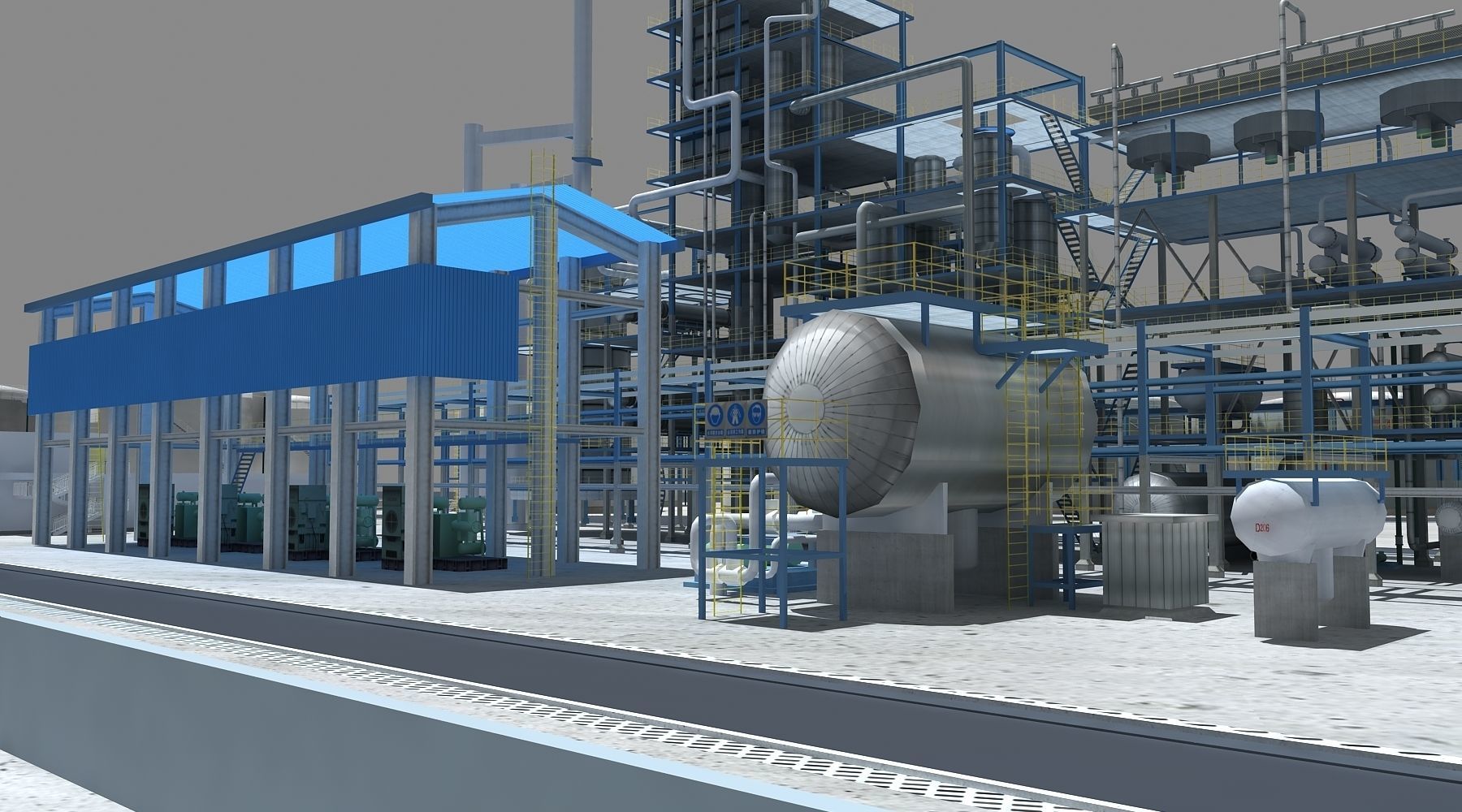 Refinery oil Low-poly 3D model_23
