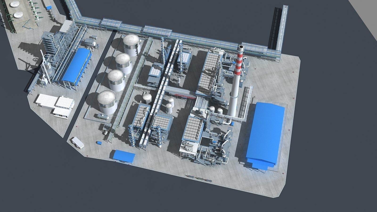 Refinery oil Low-poly 3D model_5
