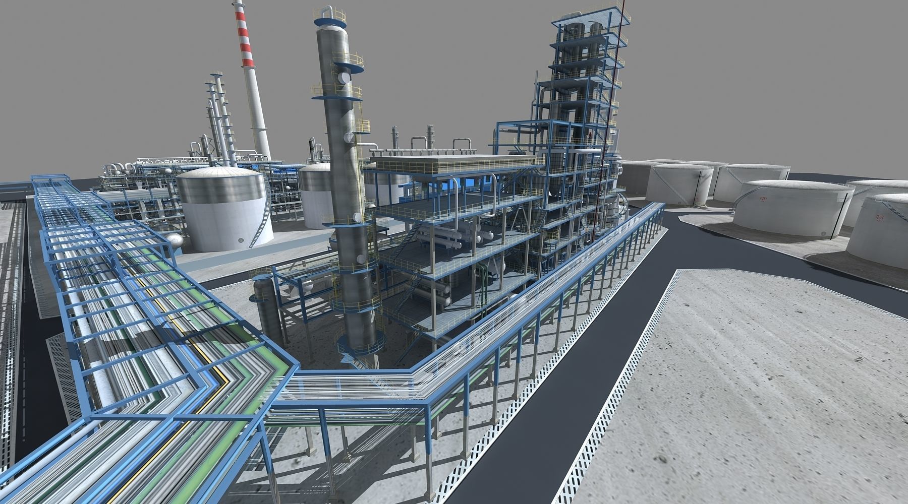 Refinery oil Low-poly 3D model_27