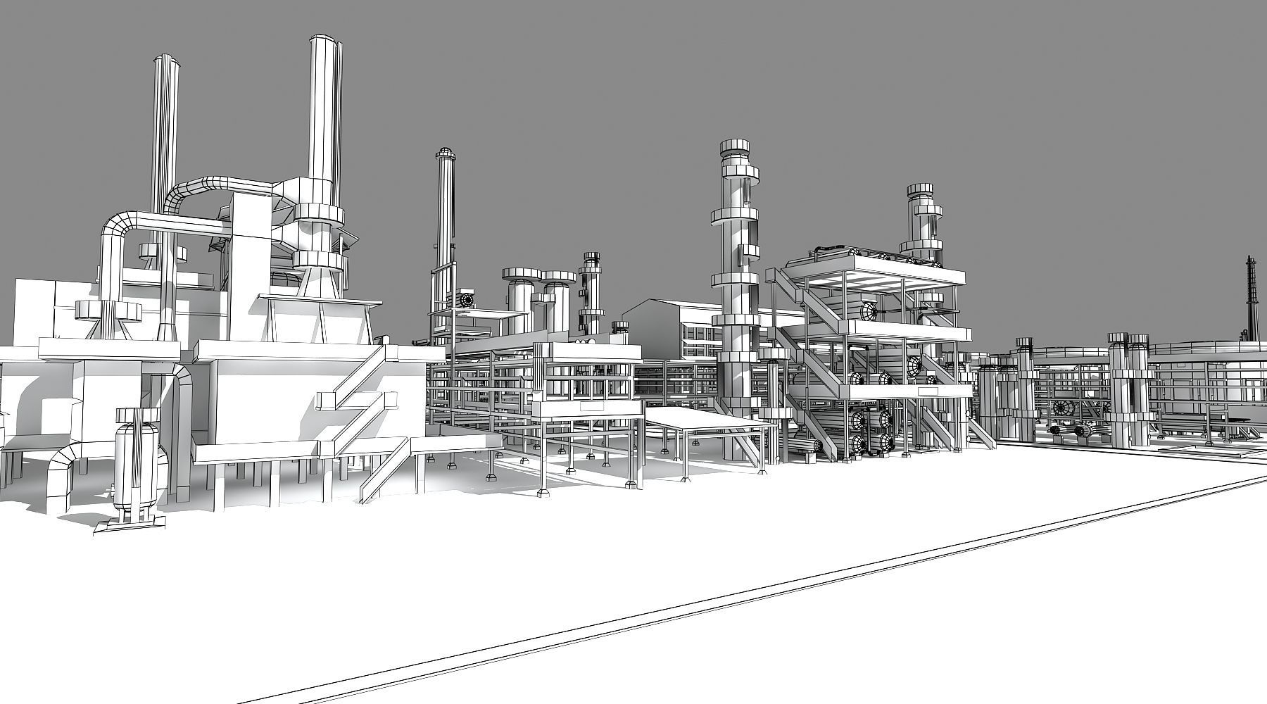 Refinery oil Low-poly 3D model_31