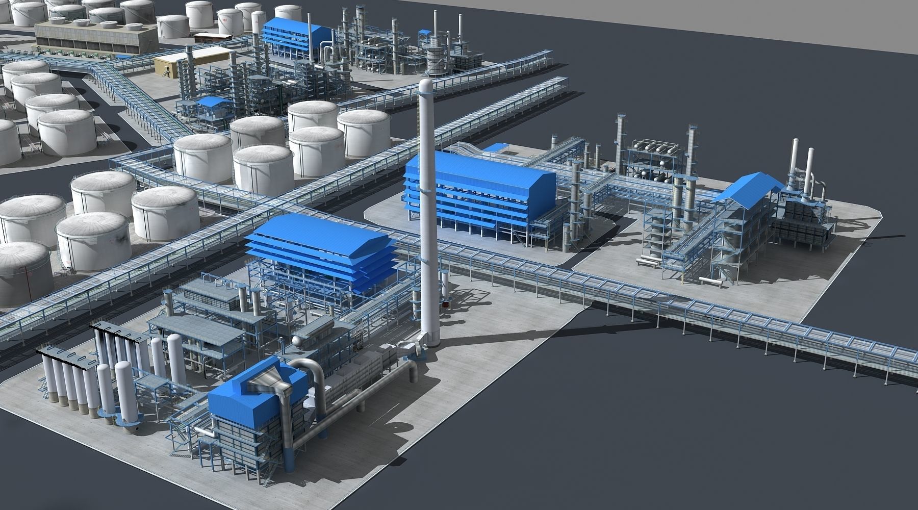 Refinery oil Low-poly 3D model_12