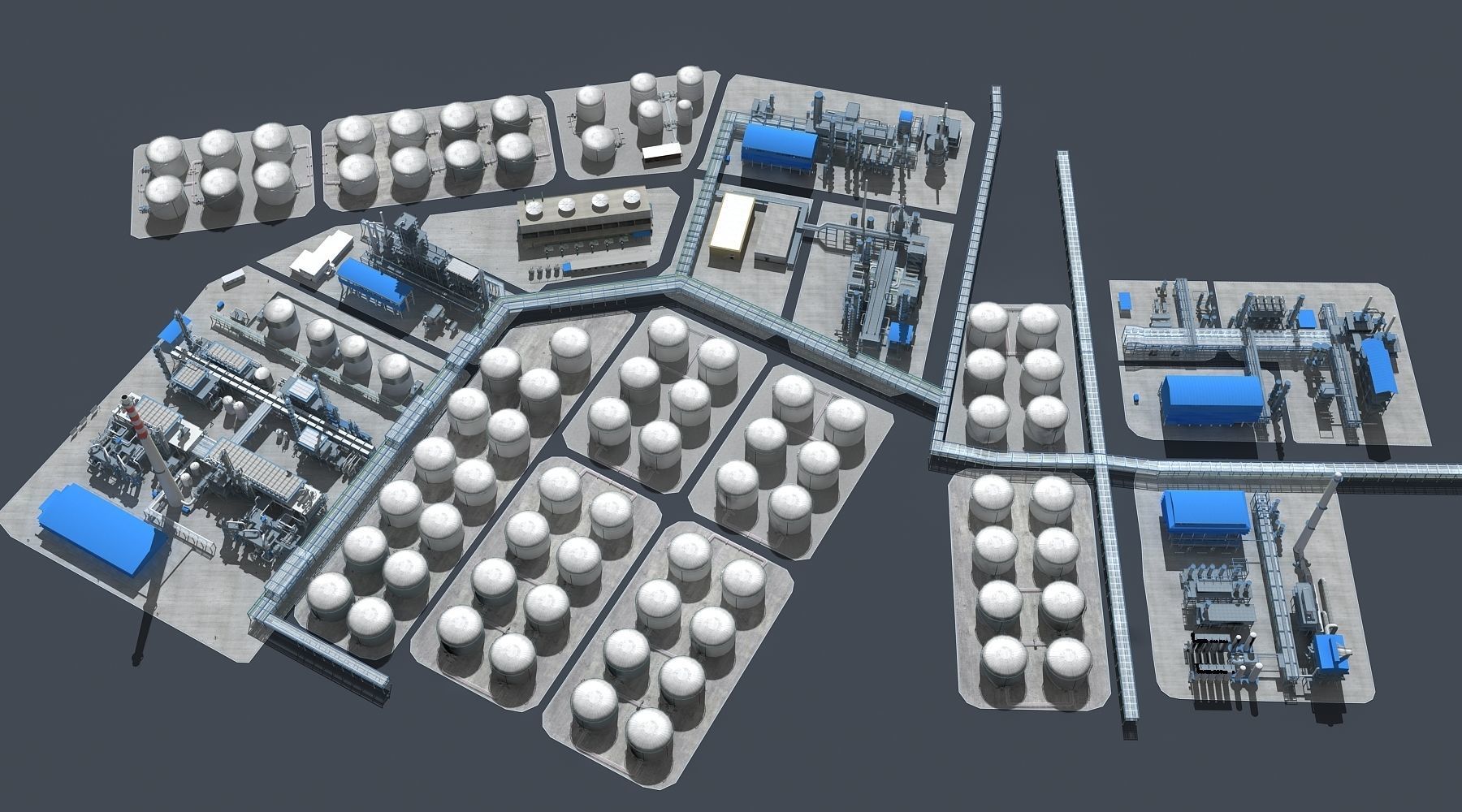 Refinery oil Low-poly 3D model_8