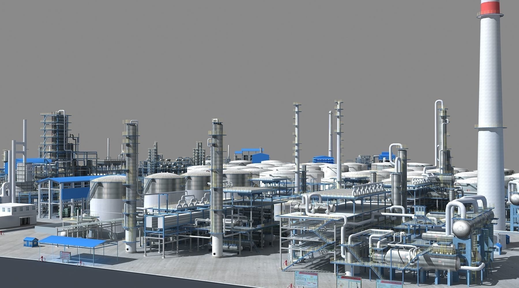 Refinery oil Low-poly 3D model_4