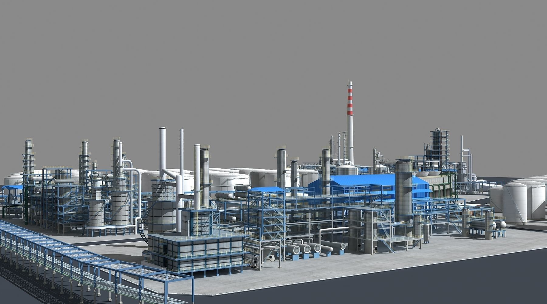 Refinery oil Low-poly 3D model_28