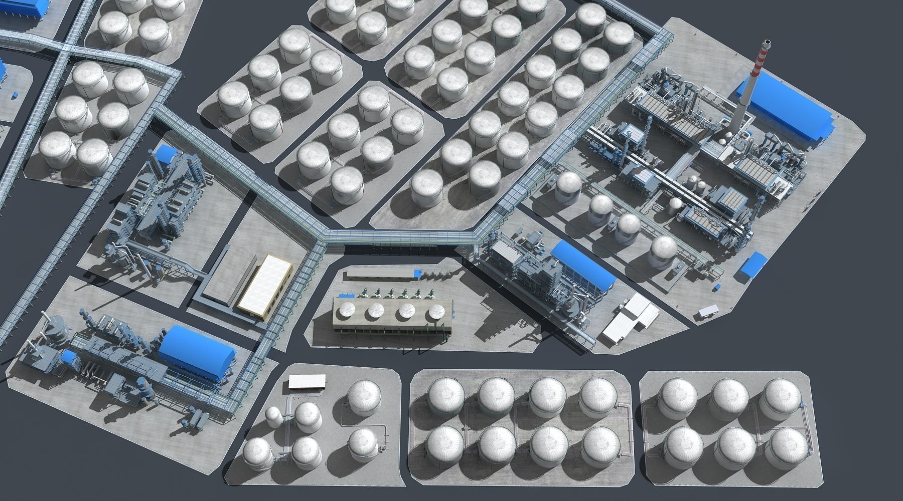 Refinery oil Low-poly 3D model_3