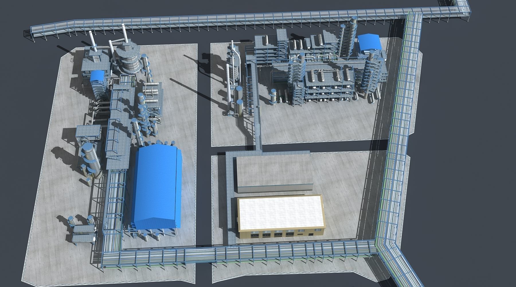 Refinery oil Low-poly 3D model_7