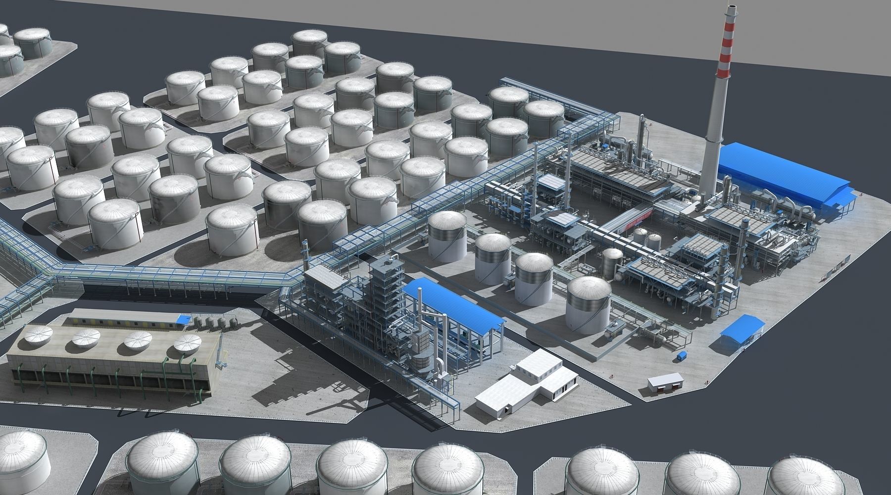 Refinery oil Low-poly 3D model_6