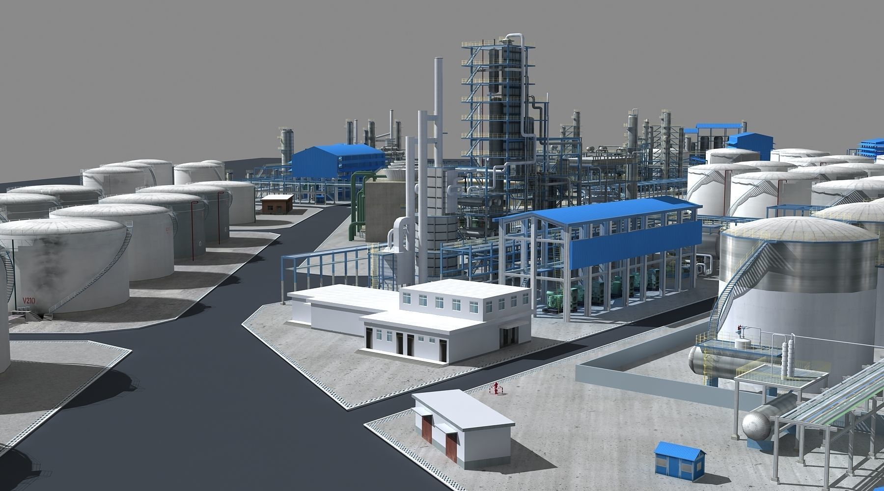 Refinery oil Low-poly 3D model_17