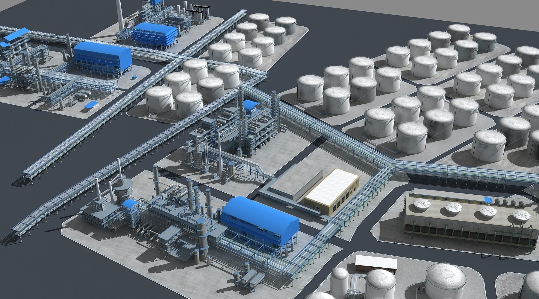 Refinery oil Low-poly 3D model_10