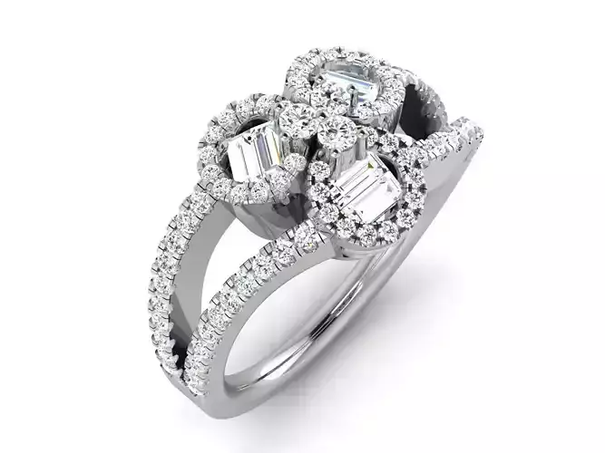 Halo Engagement Ring With Diamonds 3