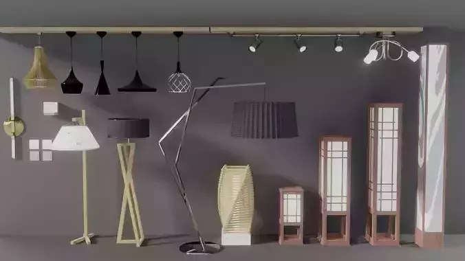 Pack of lamps for interior visualizations