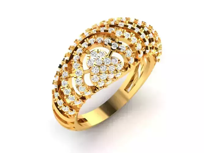Gold Color Engagement Ring With Diamonds 9