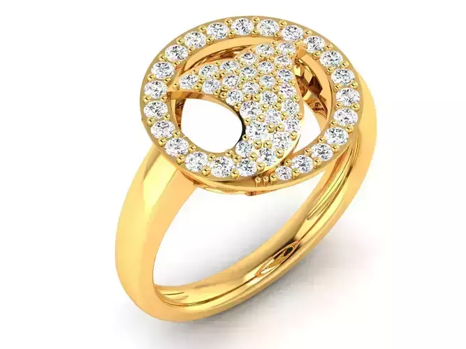 Round Shaped Engagement Ring With Diamonds 27