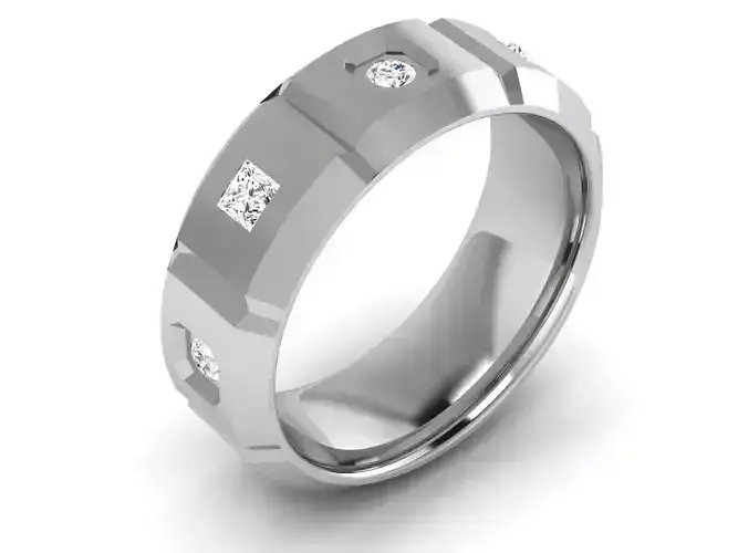 Modern Engagement Ring With Diamonds 1