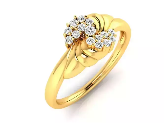 Gold Color Engagement Ring With Diamonds 12