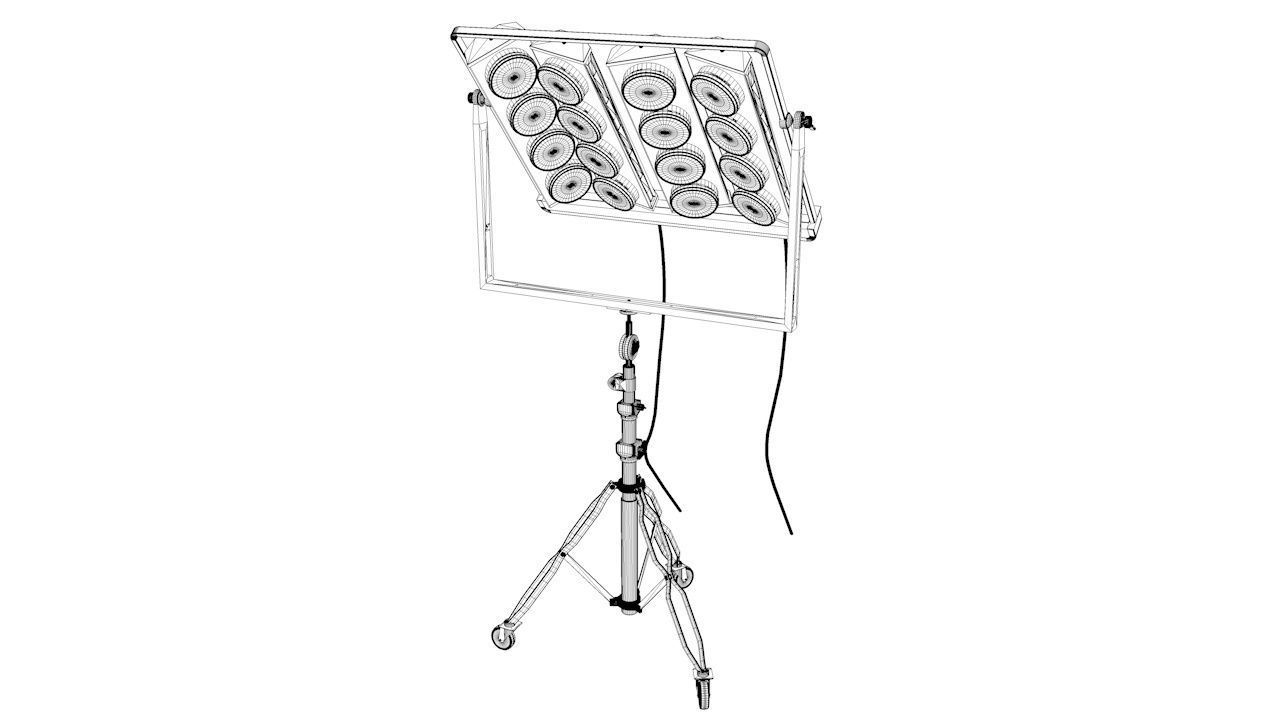 Studio-Light light stand with four lights 3D model_6
