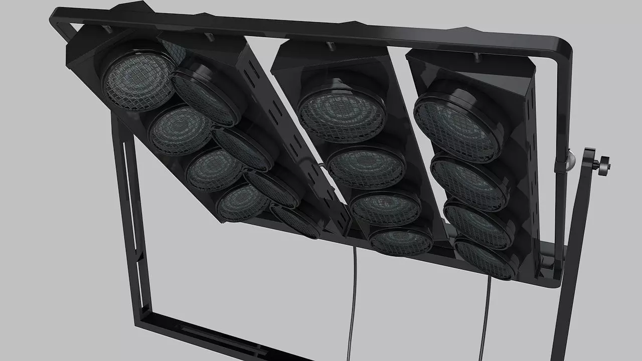 Studio-Light light stand with four lights 3D model_0