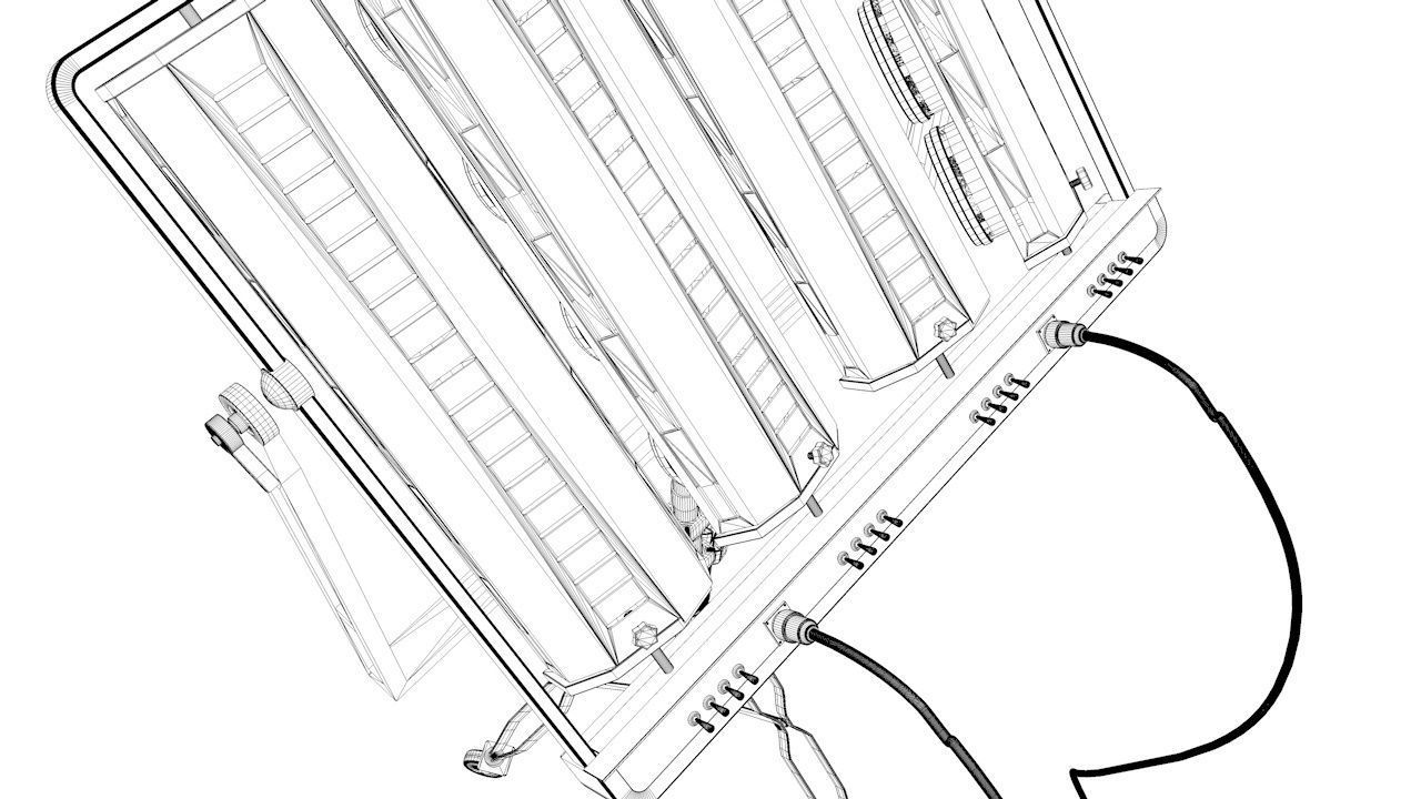 Studio-Light light stand with four lights 3D model_4