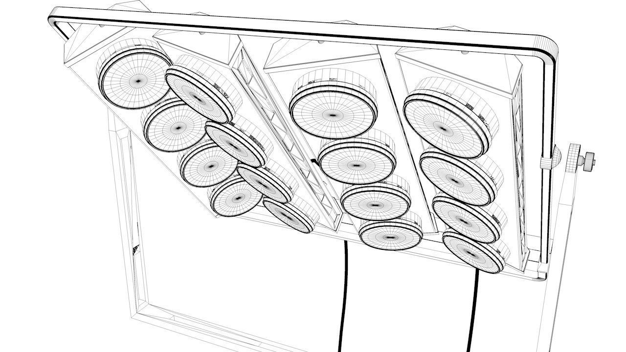 Studio-Light light stand with four lights 3D model_5