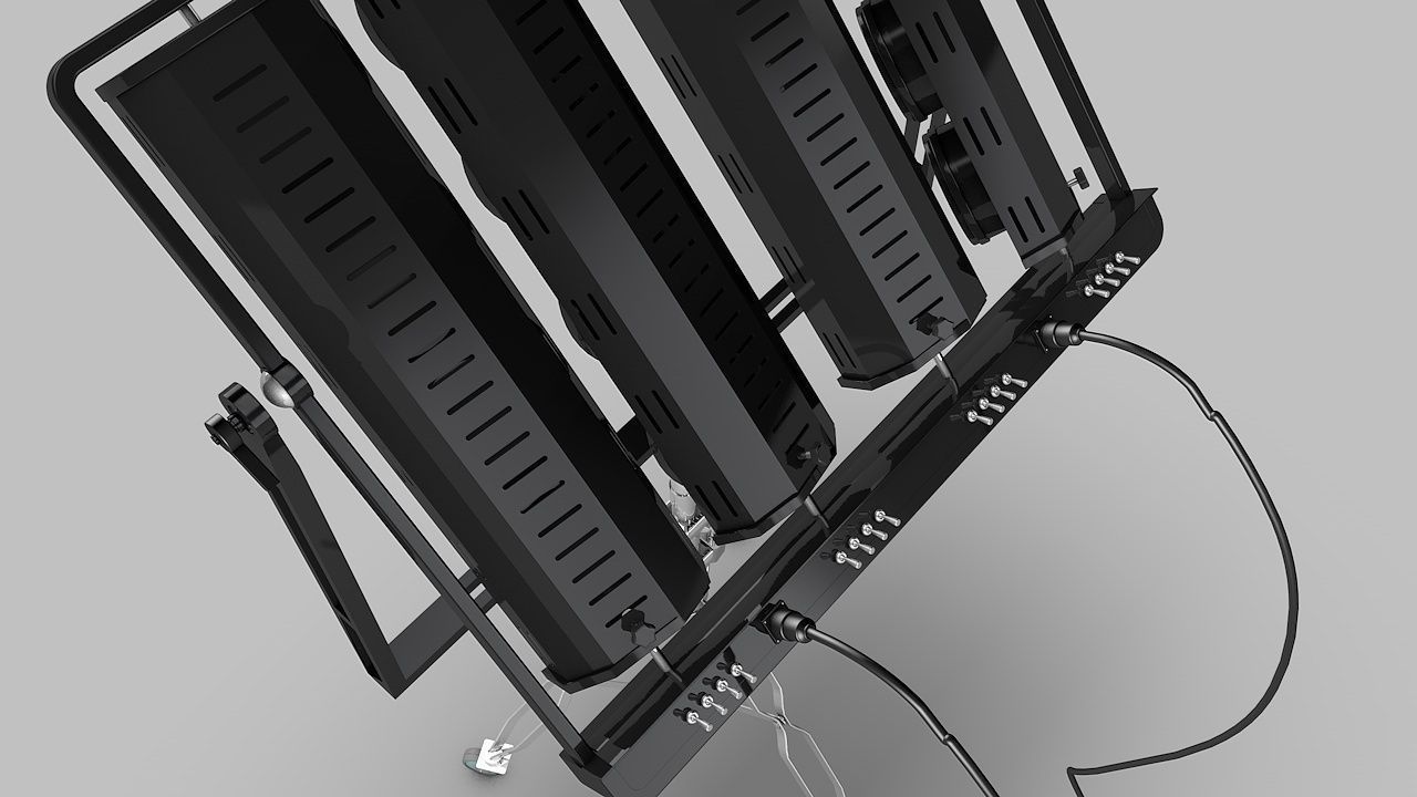 Studio-Light light stand with four lights 3D model_1