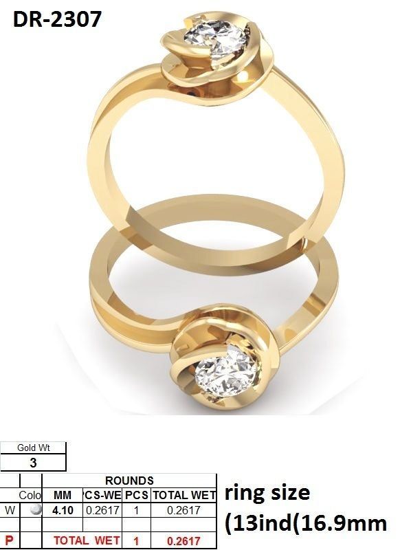 Flower Shaped Engagement Ring With Ruby 3D print model_9