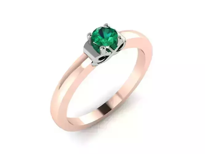 Simple Engagement Ring with Emerald