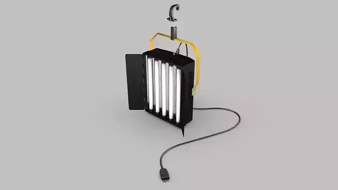 Fluorescent-Studio-Lights light stand with cord 3D model