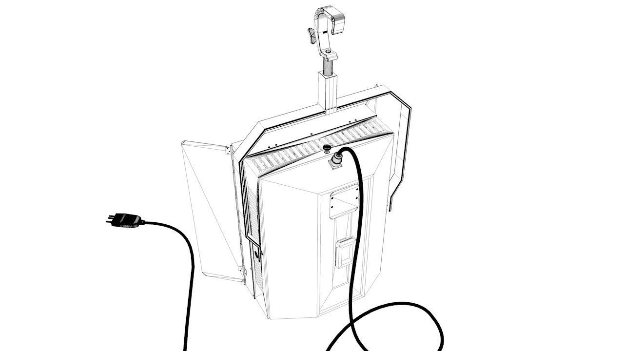 Fluorescent-Studio-Lights light stand with cord 3D model_7