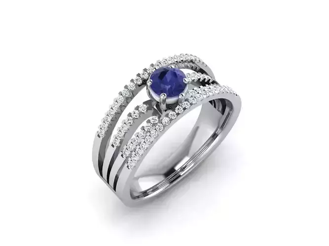 Engagement Ring with Sapphire