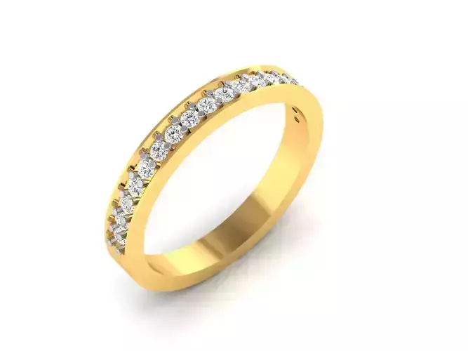 Golden Engagement Ring With Diamonds 6