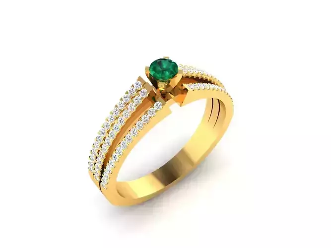Golden Engagement Ring with Emerald 8