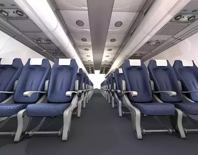 Airplane-Interior empty airplane with seats 3D model
