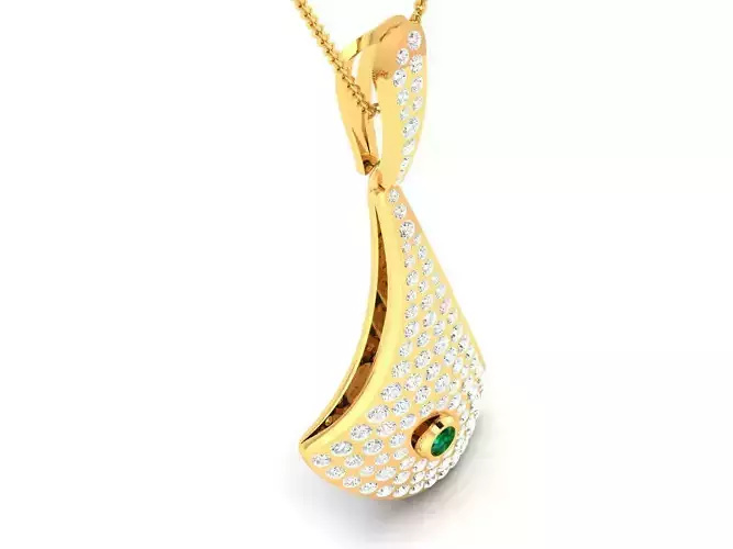 Gold Color Pendant With Diamonds 1