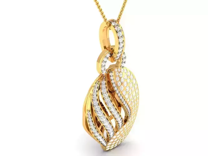 Gold Color Pendant With Diamonds 2