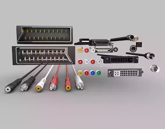 Electronic-Cables-Pack cables and connectors 3D model