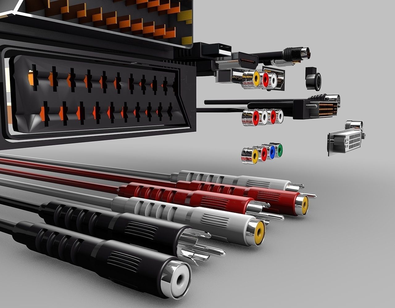 Electronic-Cables-Pack cables and connectors 3D model_4