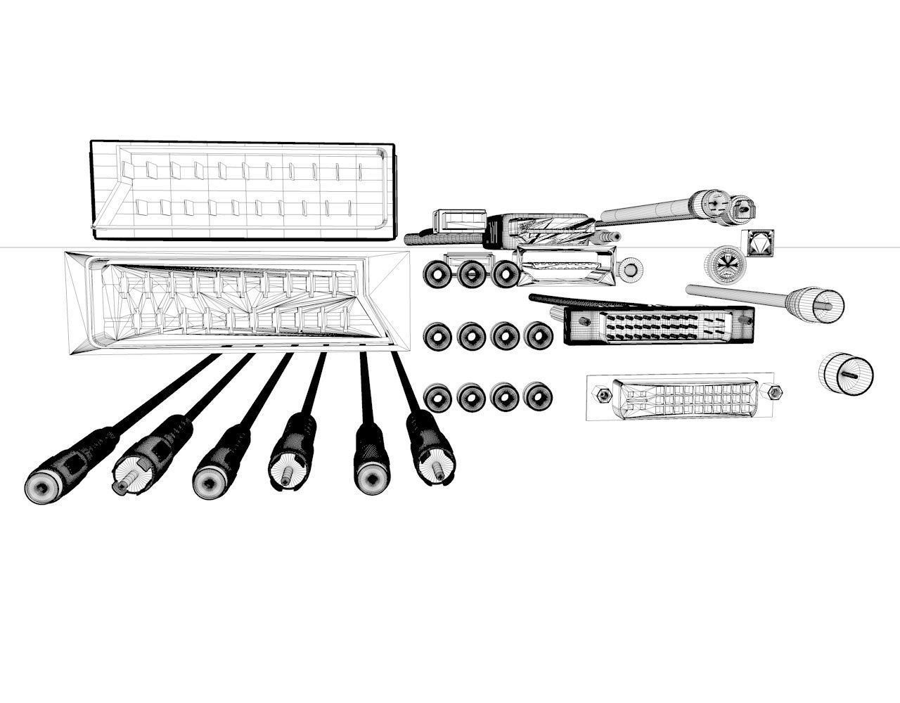 Electronic-Cables-Pack cables and connectors 3D model_3