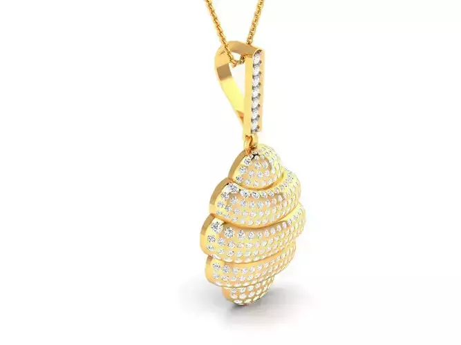 Gold Color Pendant With Diamonds 3