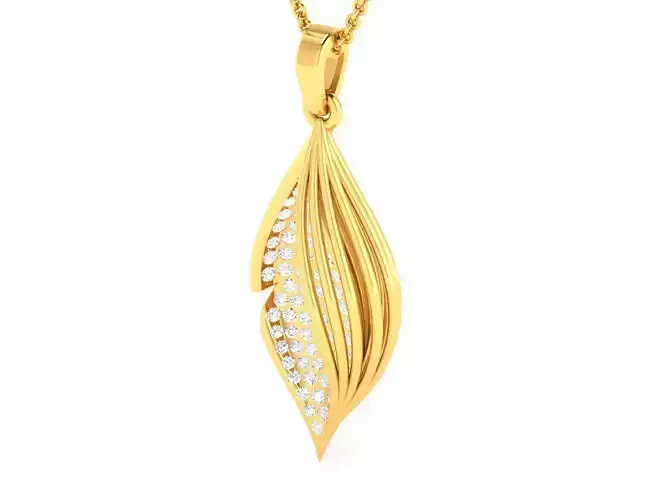 Gold Color Pendant With Diamonds 4