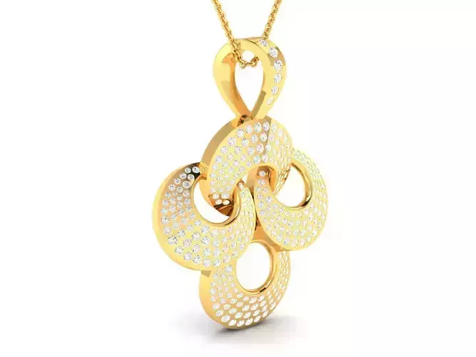 Gold Color Pendant With Diamonds 5