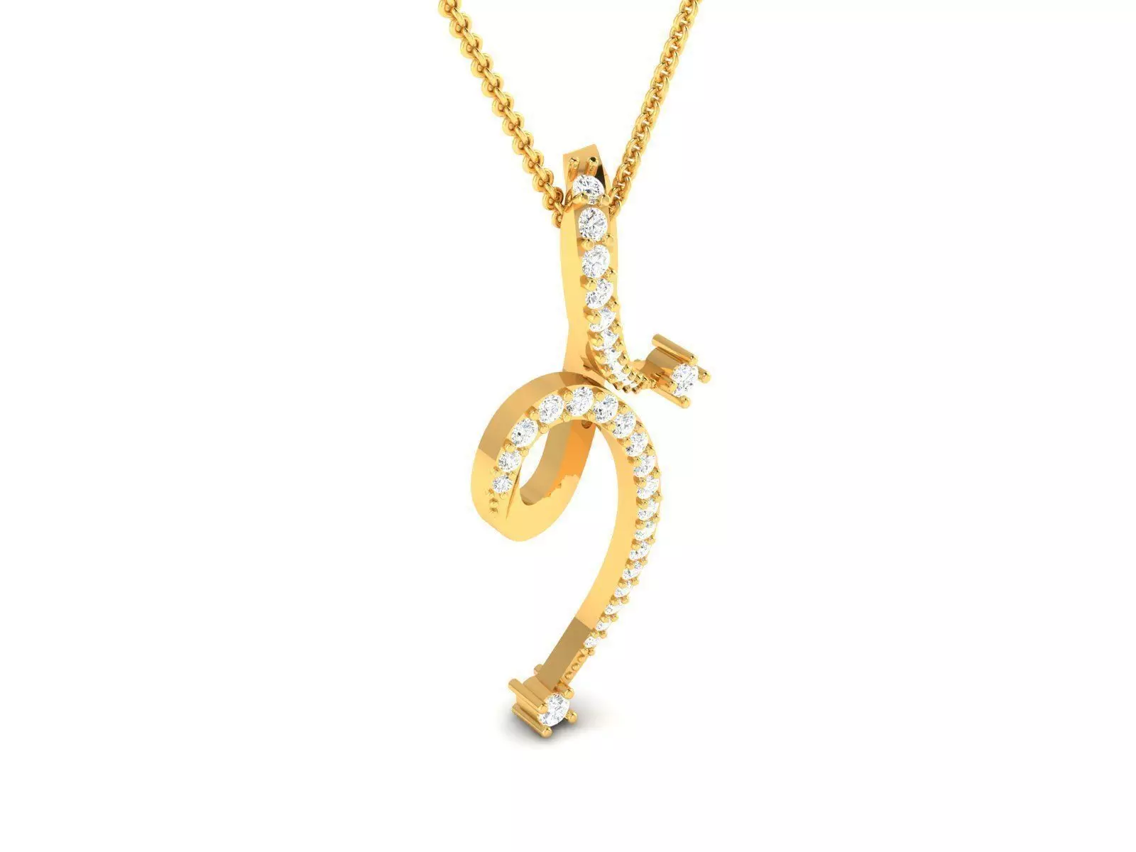 Spiral Pendant With Diamonds 3D print model_0