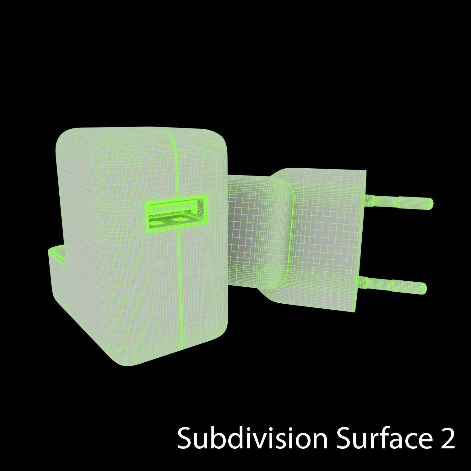 Apple USB 12W Adapter - Ready For Render 3D model_6