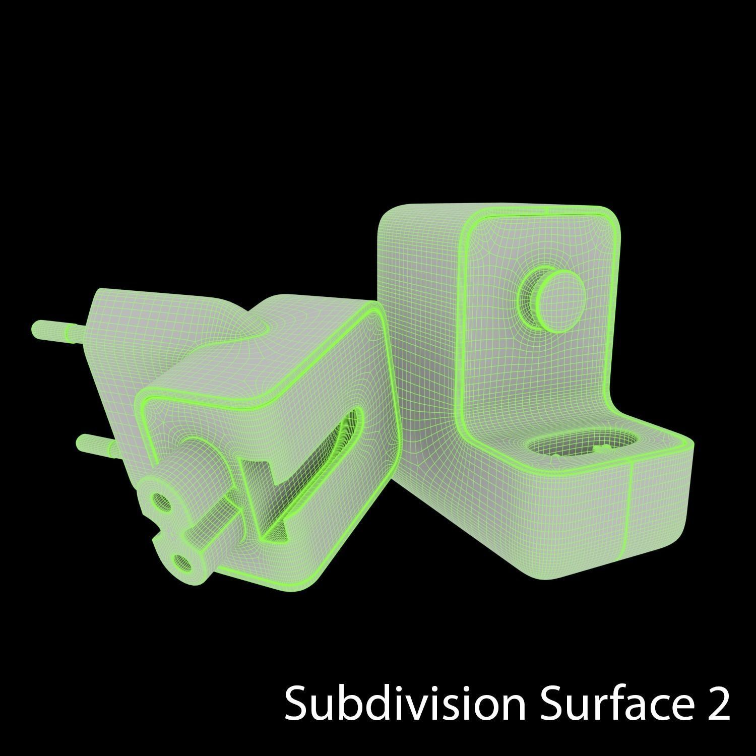 Apple USB 12W Adapter - Ready For Render 3D model_3