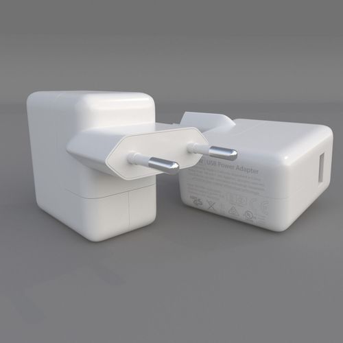Apple USB 12W Adapter - Ready For Render 3D model