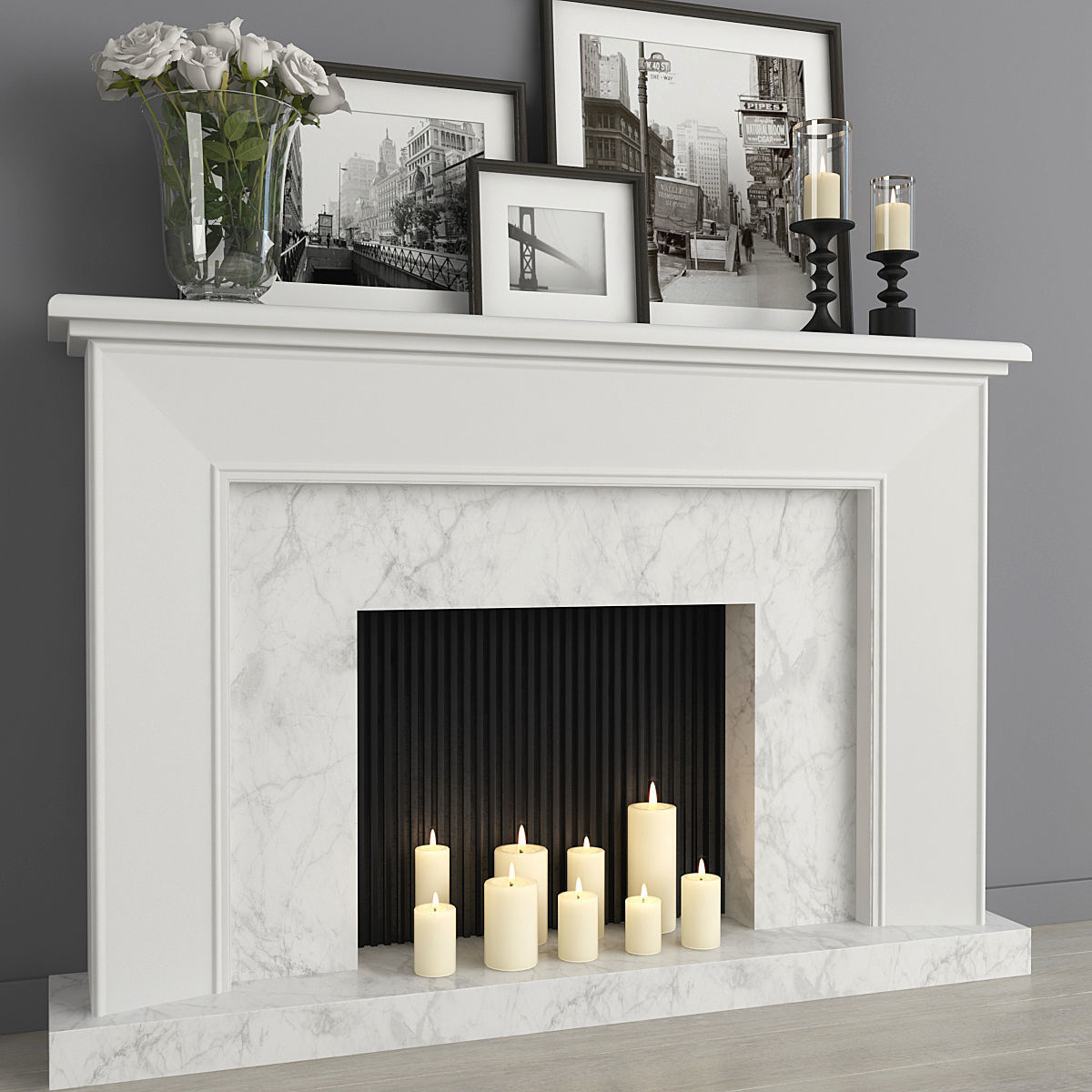 Fireplace and Decor 17 3D model_1