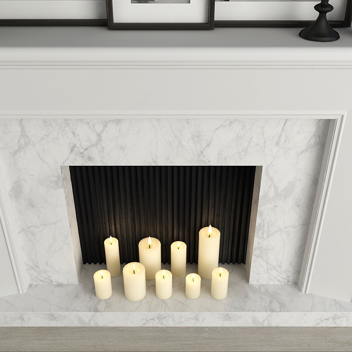 Fireplace and Decor 17 3D model_5