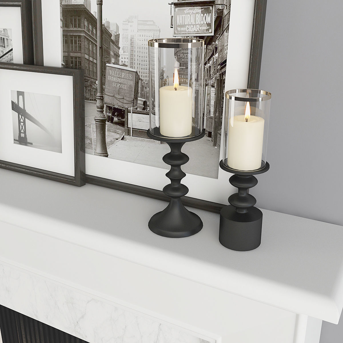 Fireplace and Decor 17 3D model_4