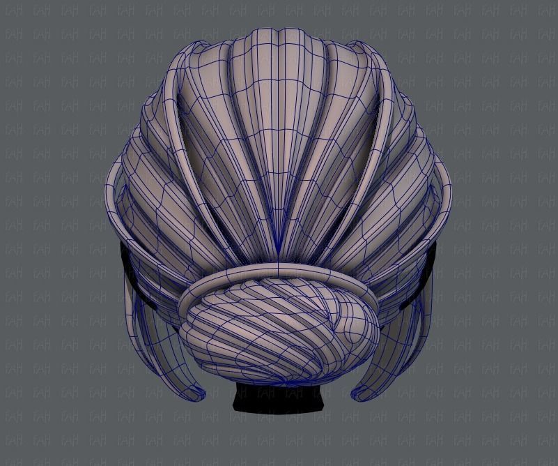 3D Hair style for girl V20 Low-poly 3D model_13