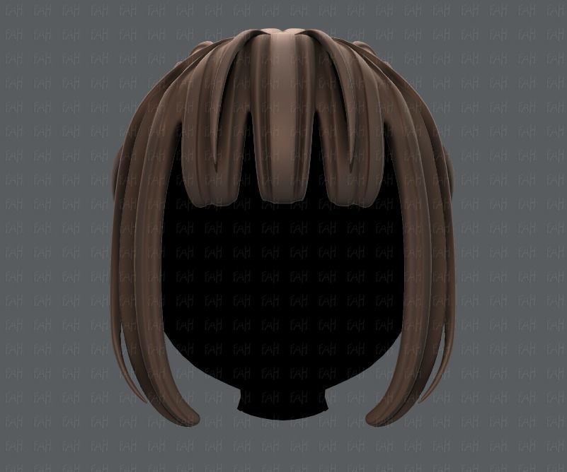 3D Hair style for girl V20 Low-poly 3D model_1